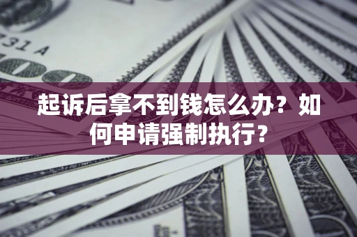 济南起诉后拿不到钱怎么办？如何申请强制执行？